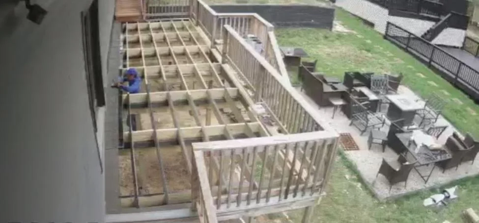 The new frame, ready for decking.