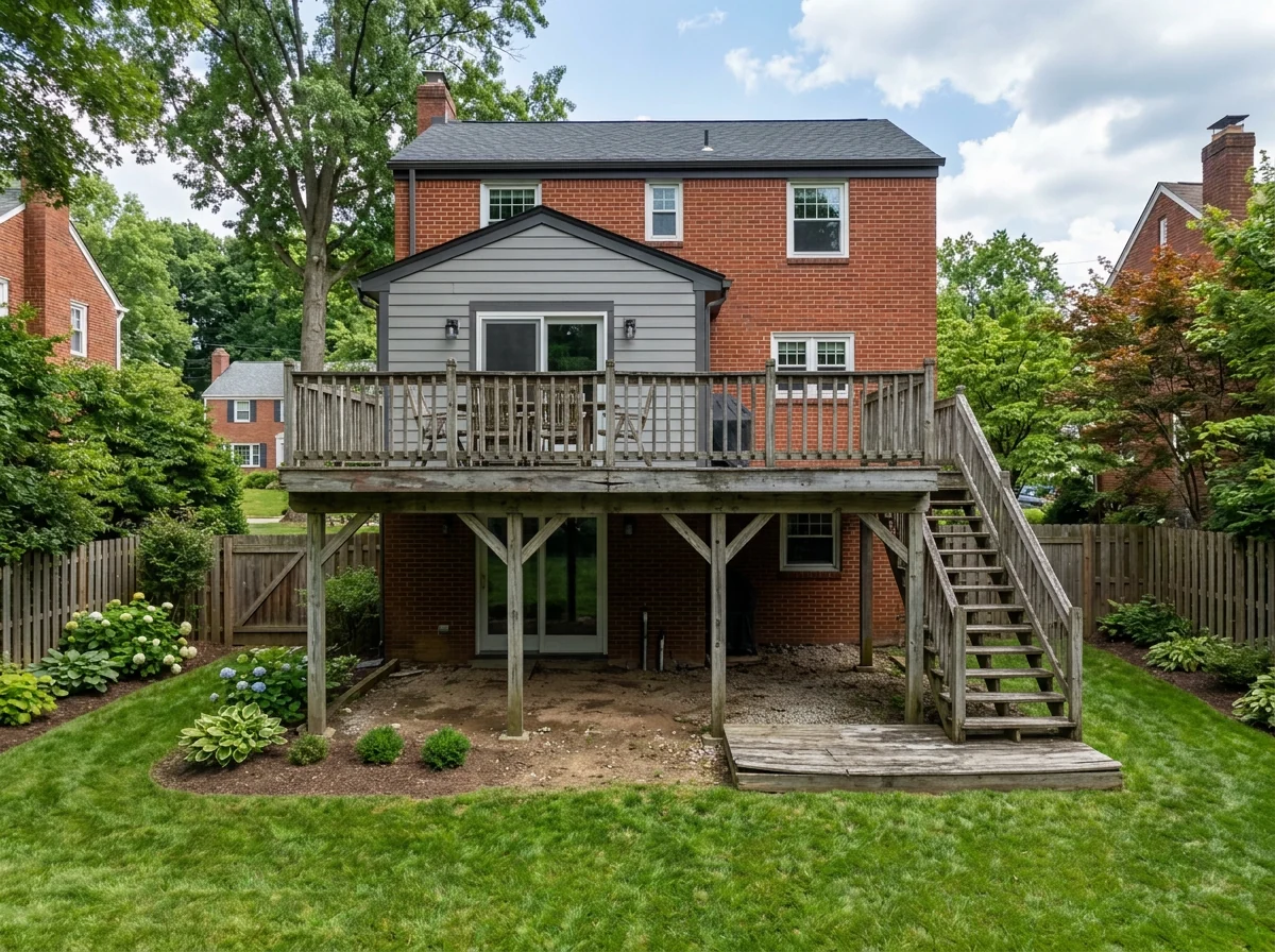 Example: a home before a double decker deck is built