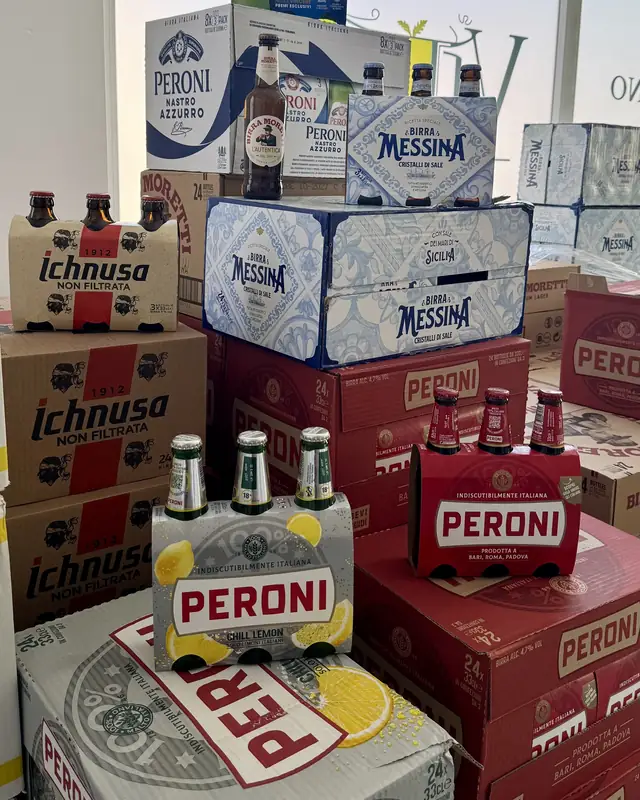 Birre e bevande italiane in pallet