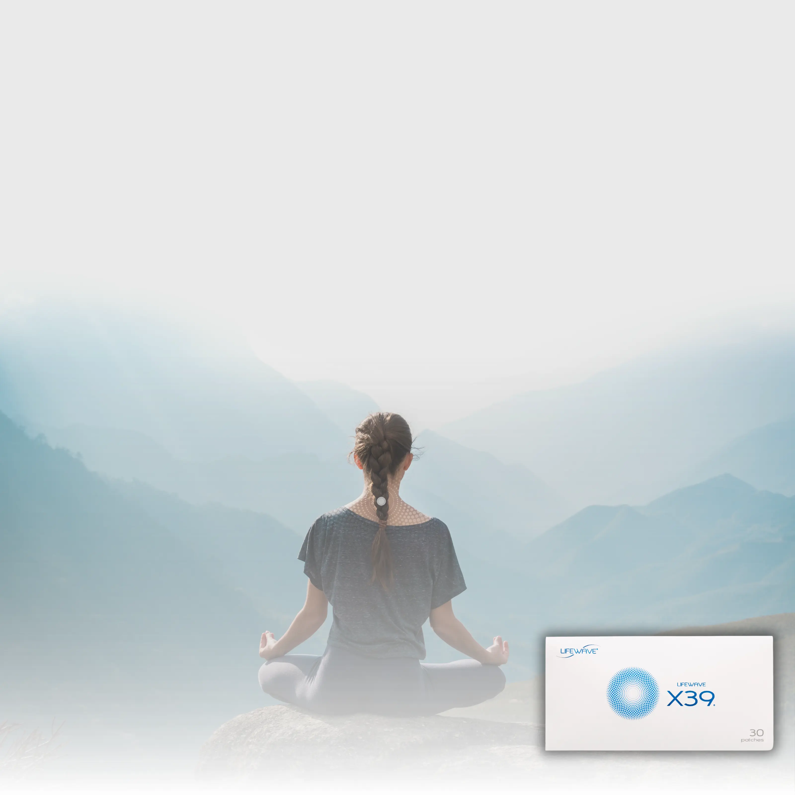 Lifewave X39 aktiviert die Stammzellen und gibt neue Energie. Frau beim Yoga