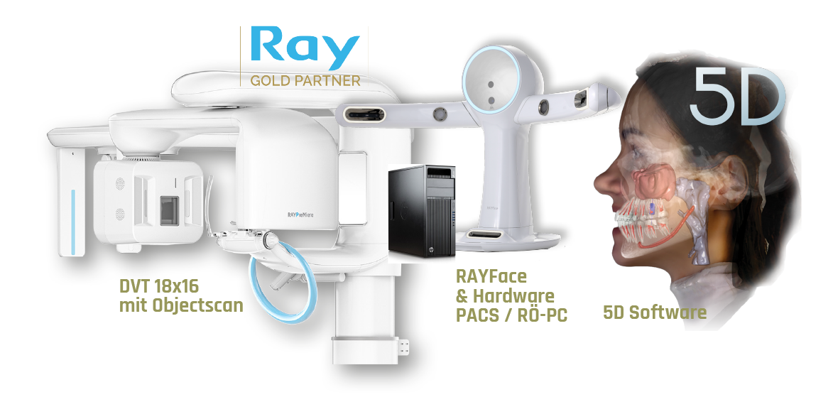 RAYScan PreMiere DVT Komplettpaket mit RAYFace, PACS-Server und 5D-Software