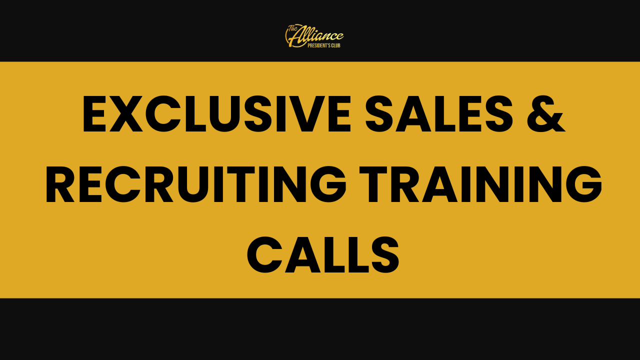 Exclusive sales and recruiting training calls