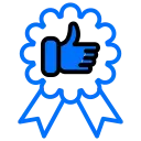 image icon of badge with thumb up