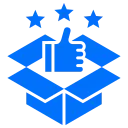 image icon of a thumb up with stars