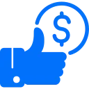 thumbs up with dollar sin icon