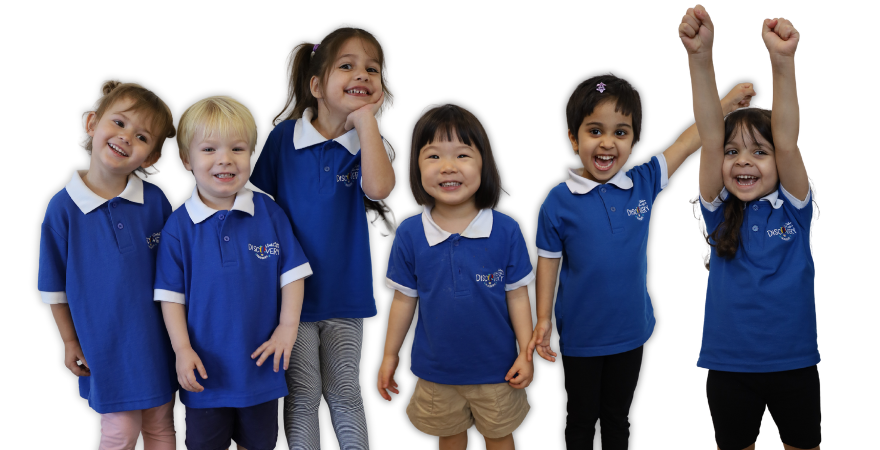 children from discovery nursery smiling