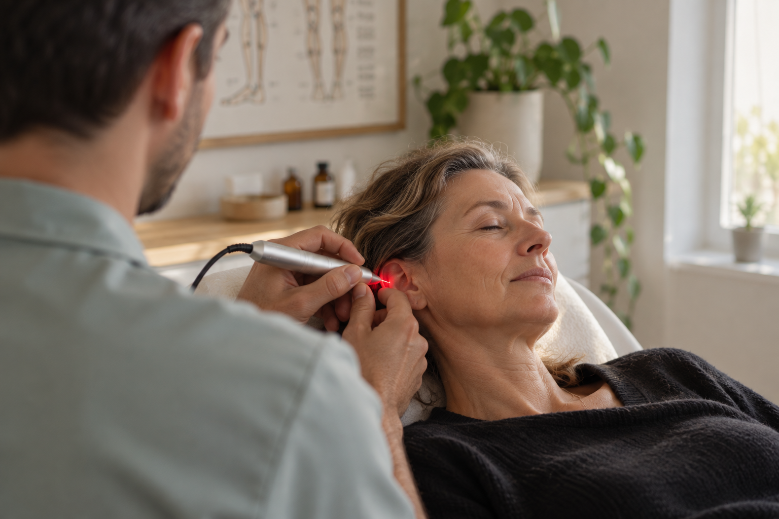 Sanfte TCM-Laser-Akupunktur Behandlung ohne Nadeln