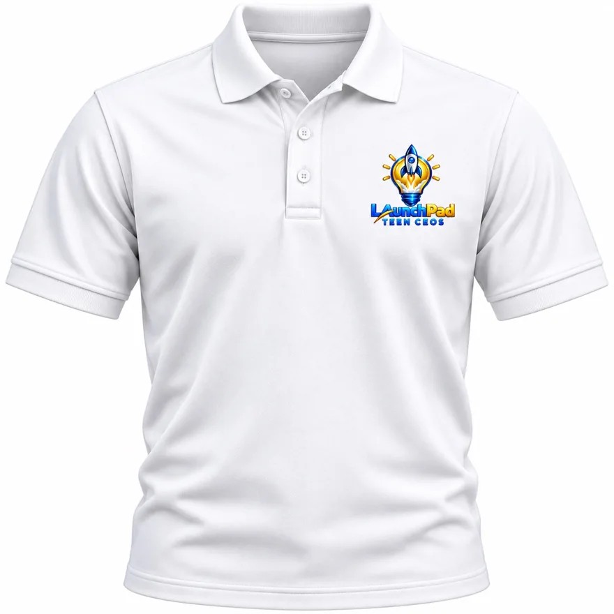 White Logo Polo