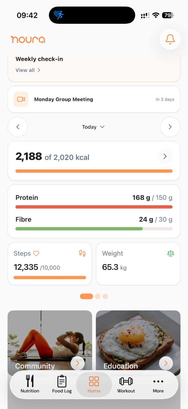 Noura home dashboard