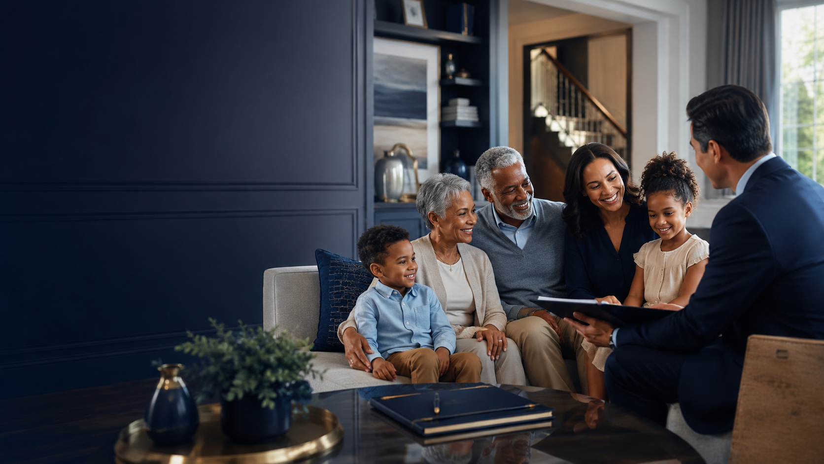 Family protecting their home, assets and legacy through estate planning
