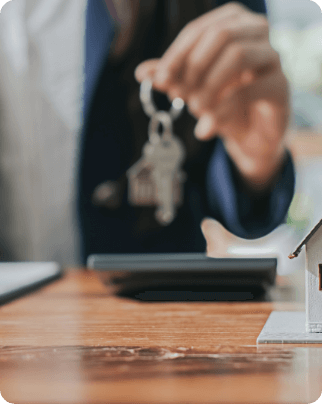Happy renter receiving keys