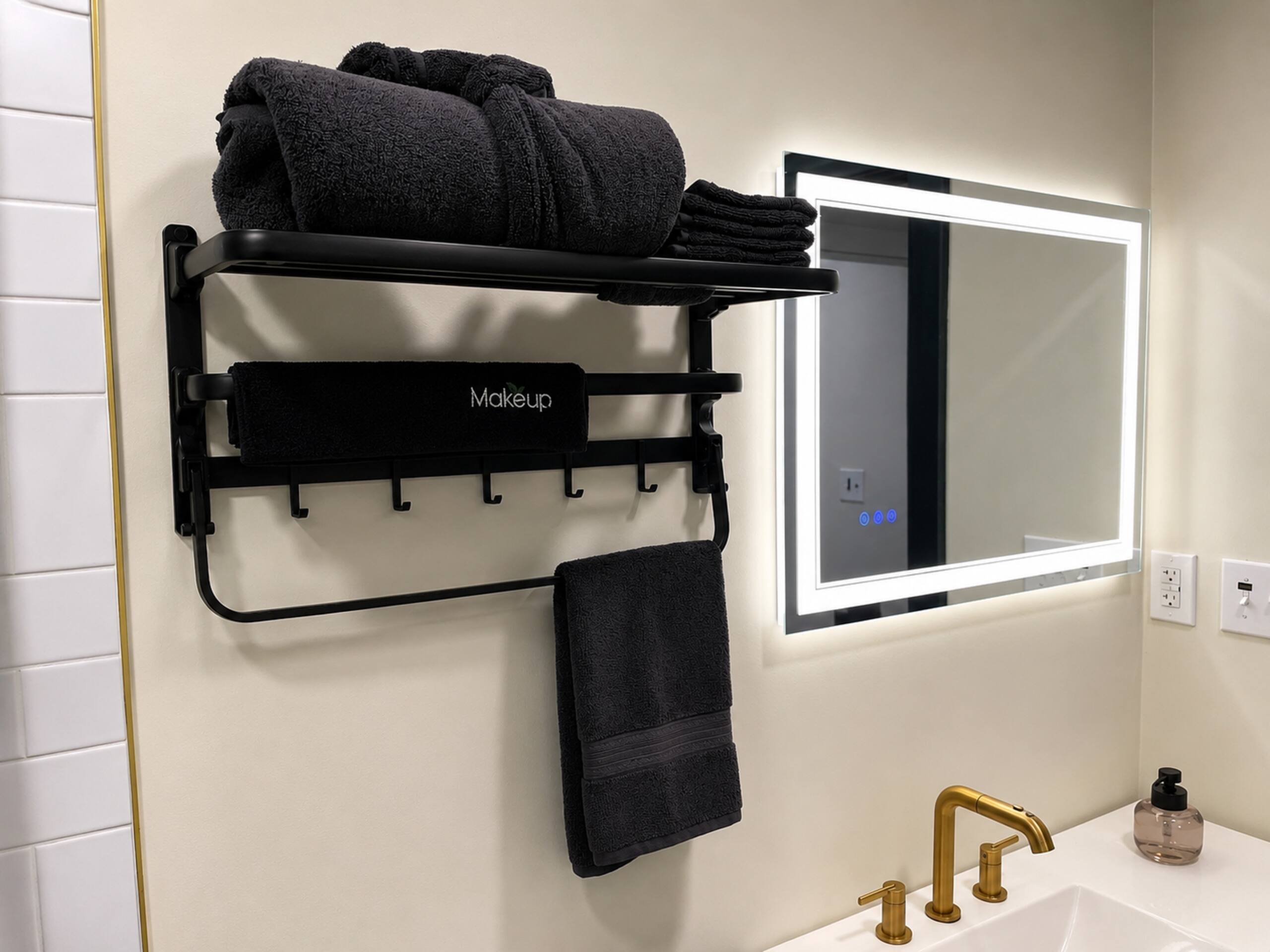 Bathroom details with heated floors in Montgomery vacation rental