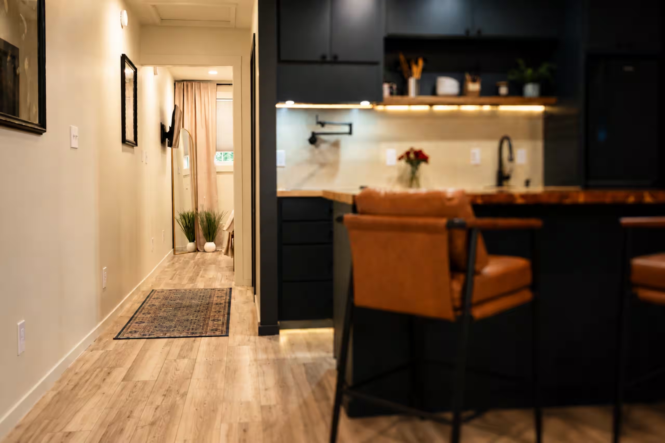 Furnished kitchen in TDY rental near Maxwell Air Force Base