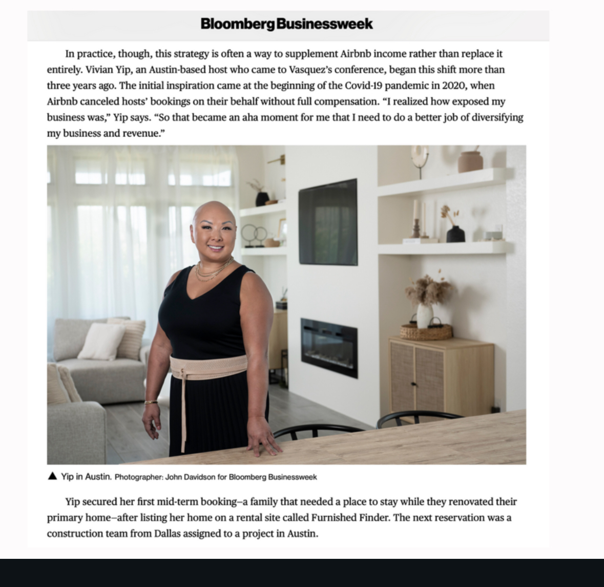 Vivian Yip featured in Bloomberg Businessweek