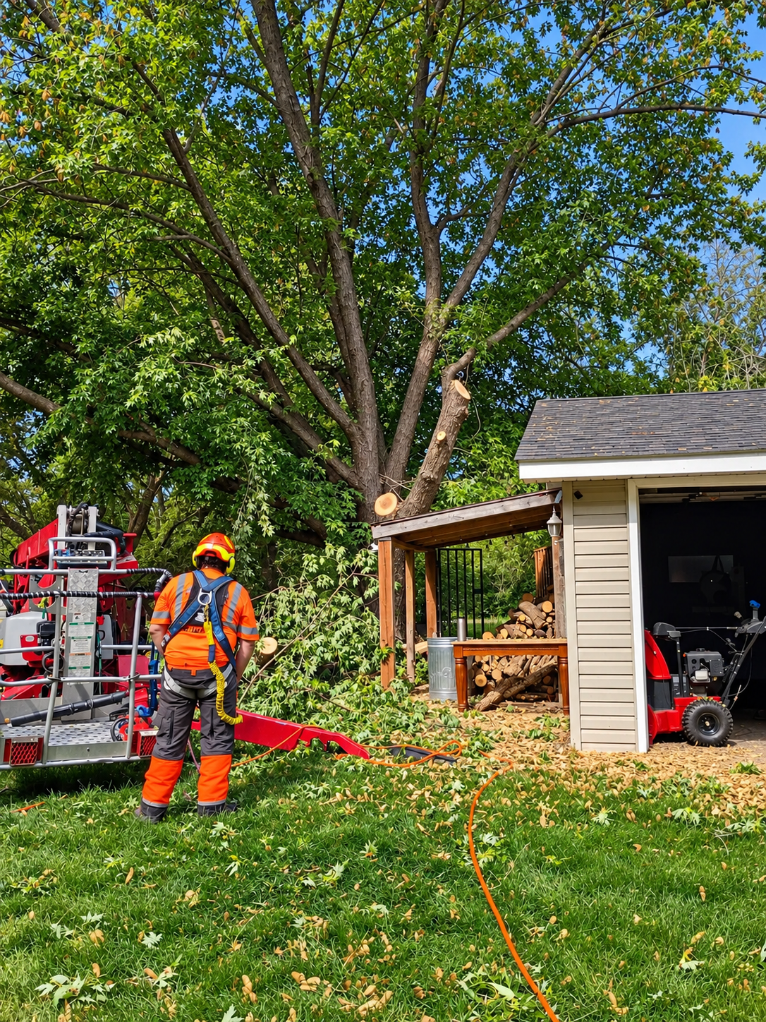 Professional tree service project in Central Minnesota
