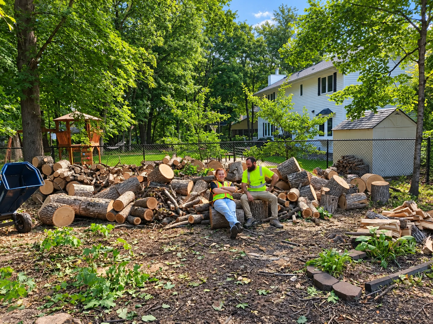 Storm-damaged tree removal and property cleanup in Central Minnesota