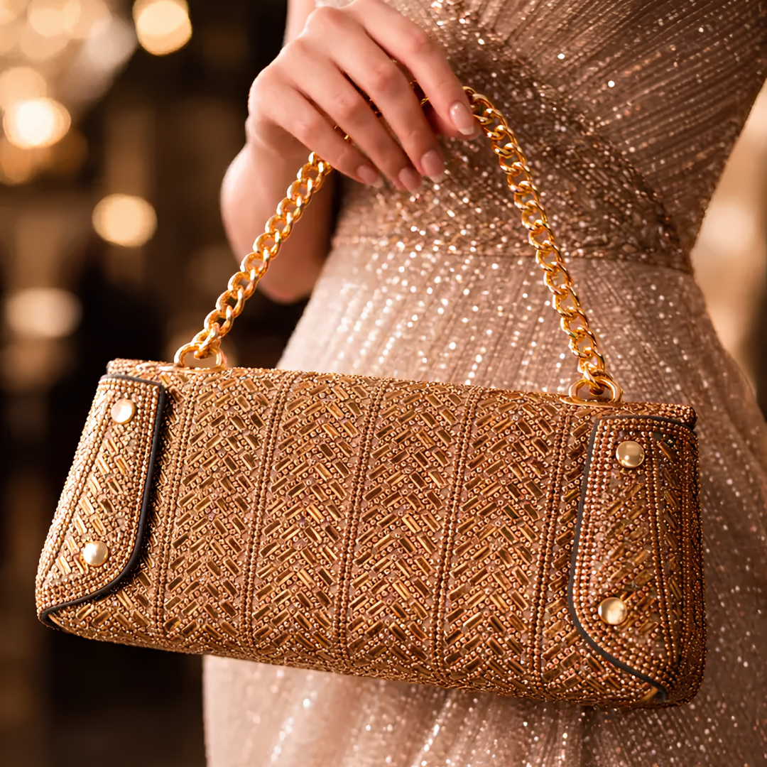 Champagne Gold Rhinestone Bag