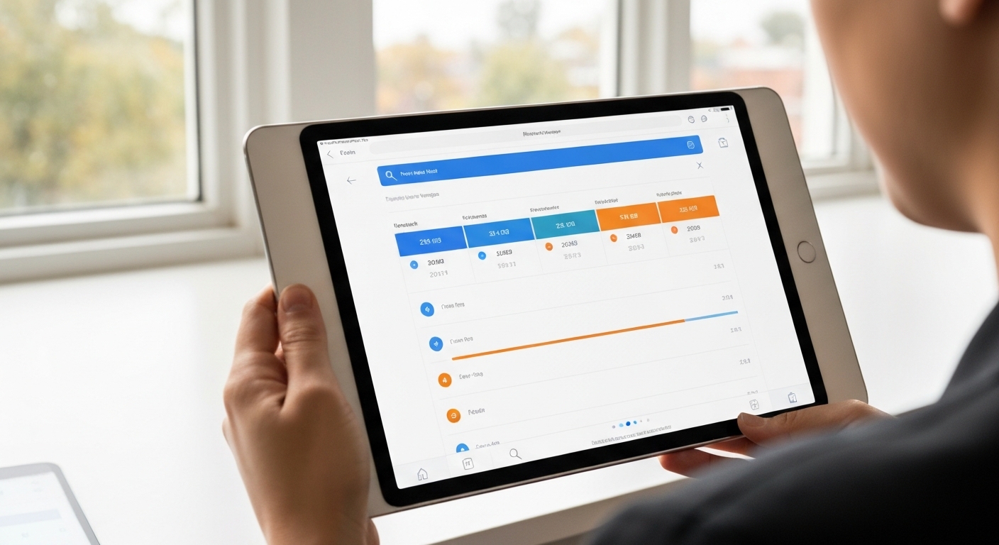 clean CRM pipeline dashboard on a tablet screen