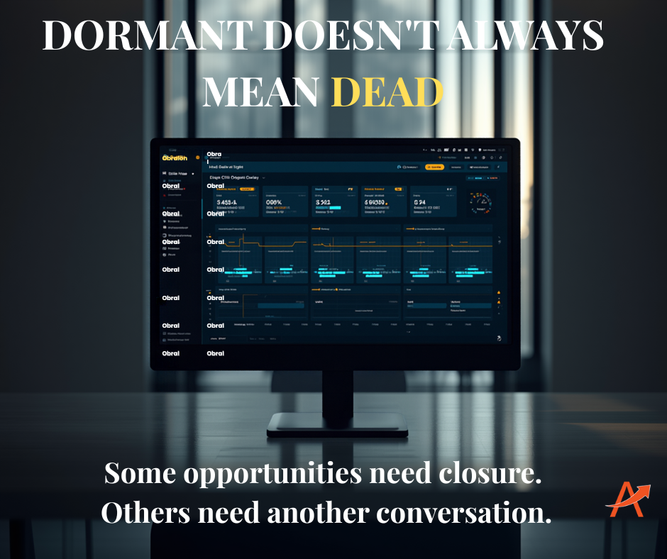 Dormant CRM opportunities with several older records becoming active again, representing potential lead reactivation and renewed customer interest.