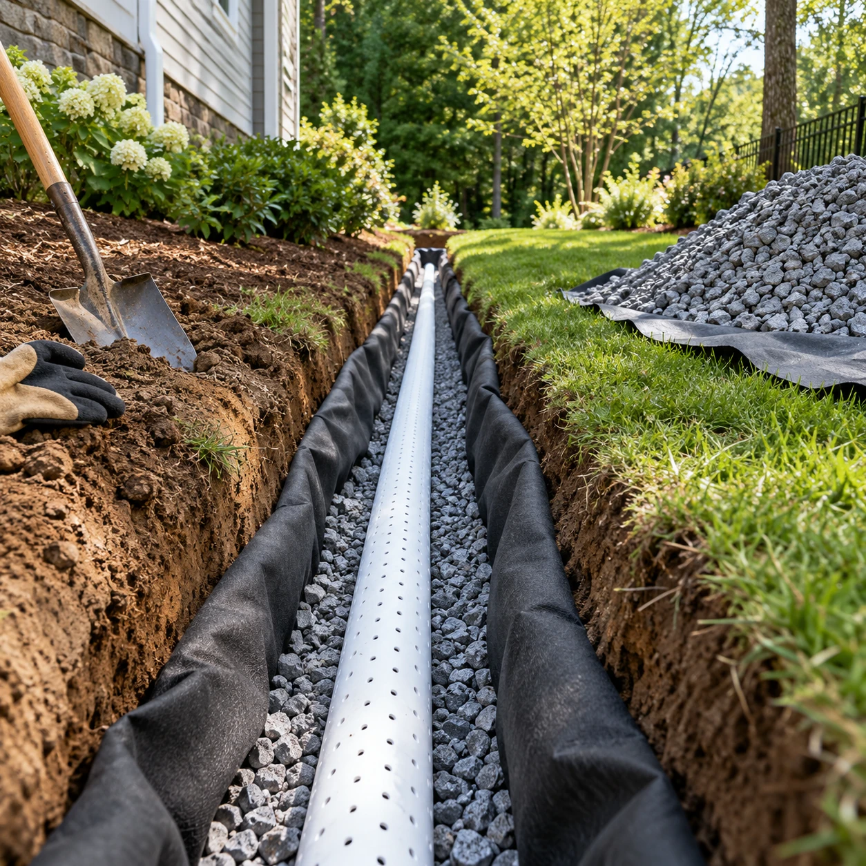 Retaining Wall Drainage service illustration