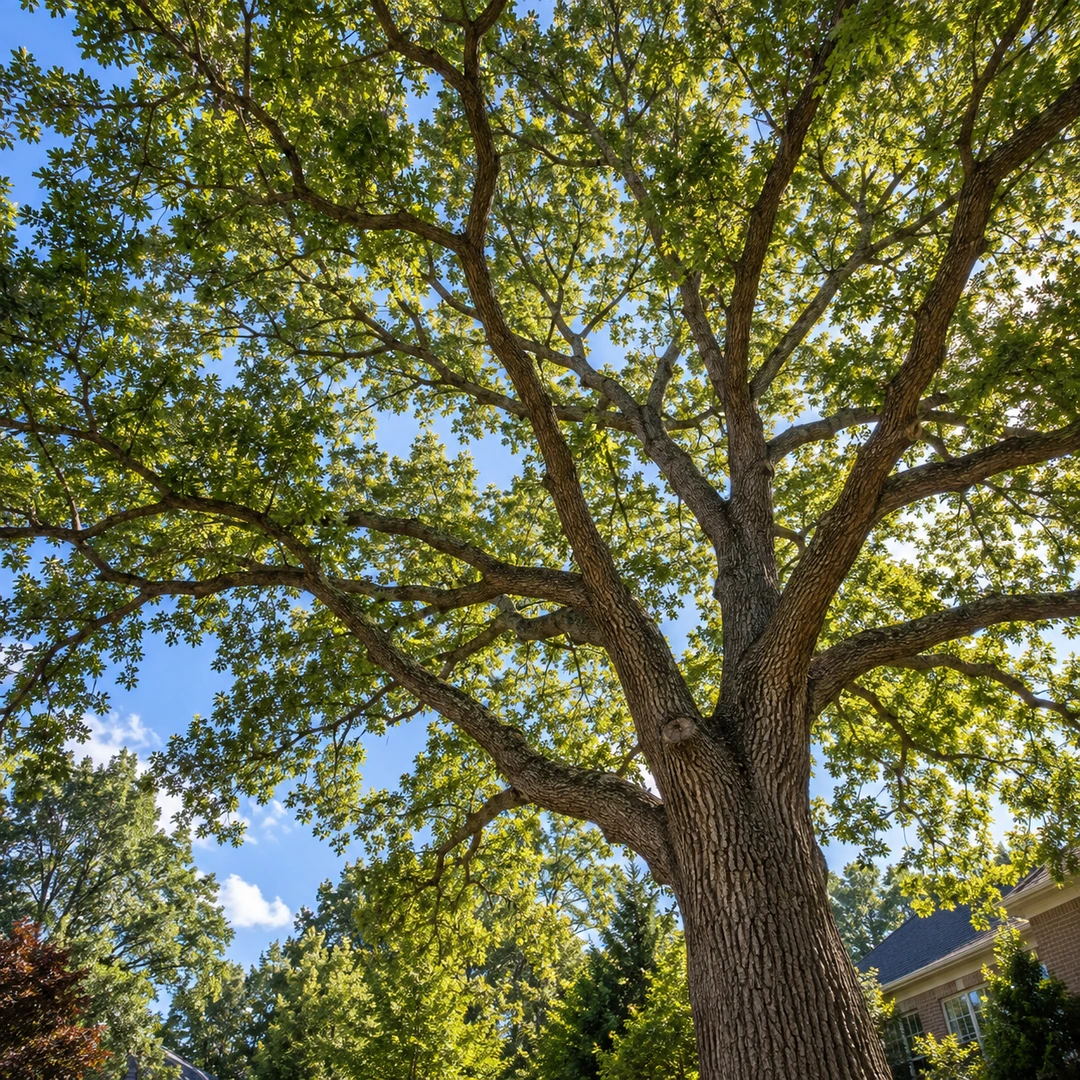 Natural branching structure within an intact leafy canopy