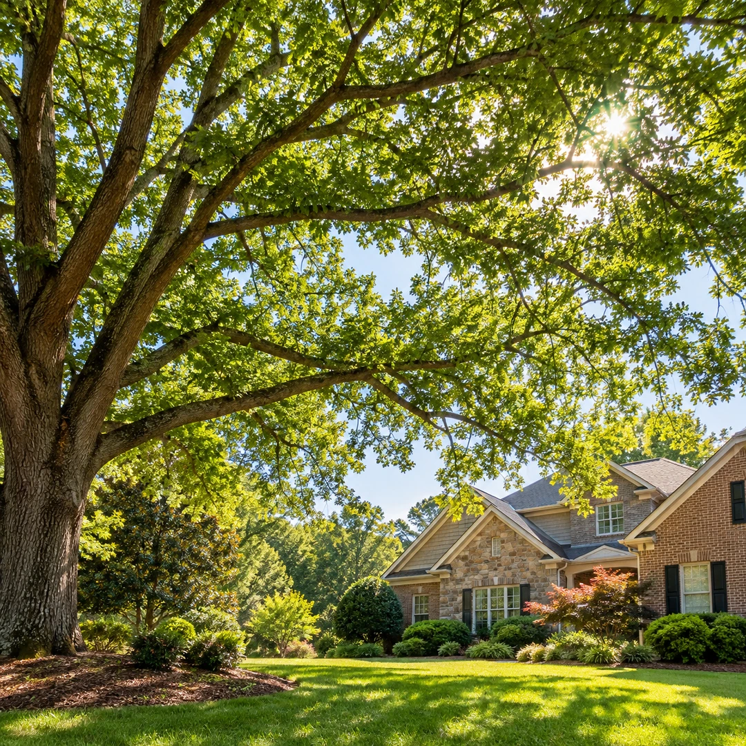 Naturally open mature canopy with sunlight through foliage