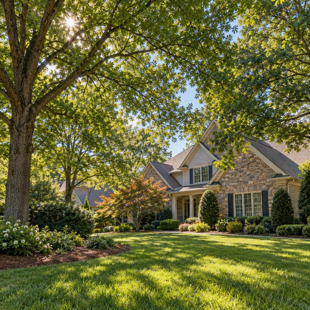 Healthy canopy with small natural gaps through foliage