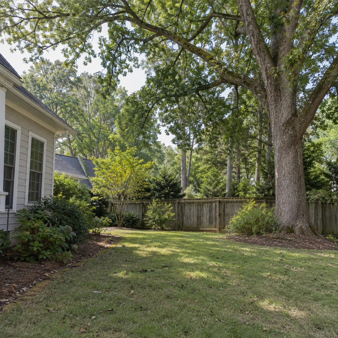 Mature shade tree beside an ordinary Decatur home