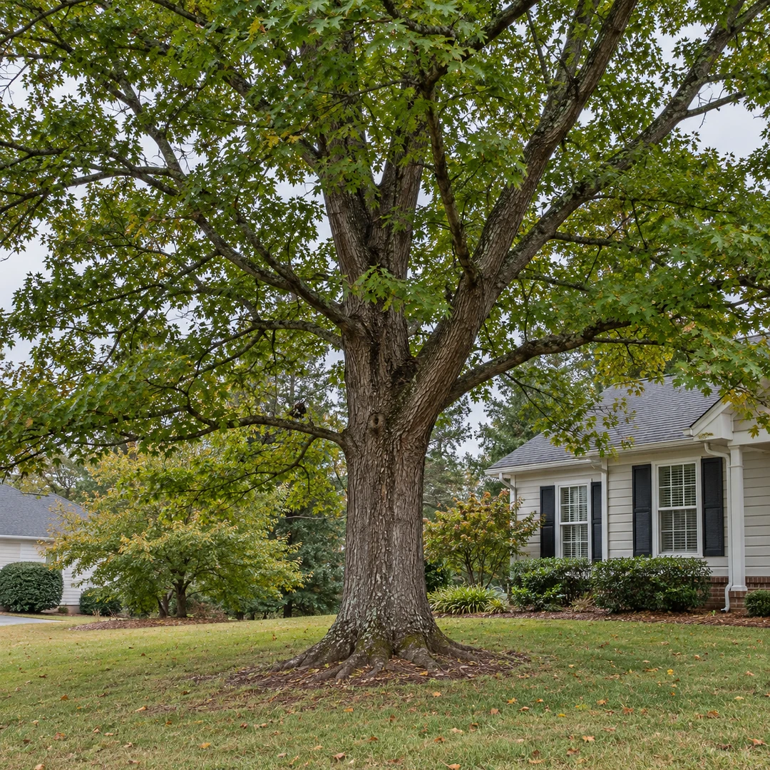 Mature shade tree beside a Georgia home