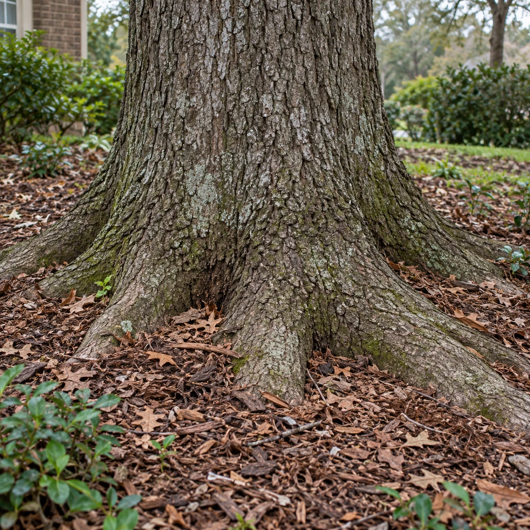 Root flare of an established oak