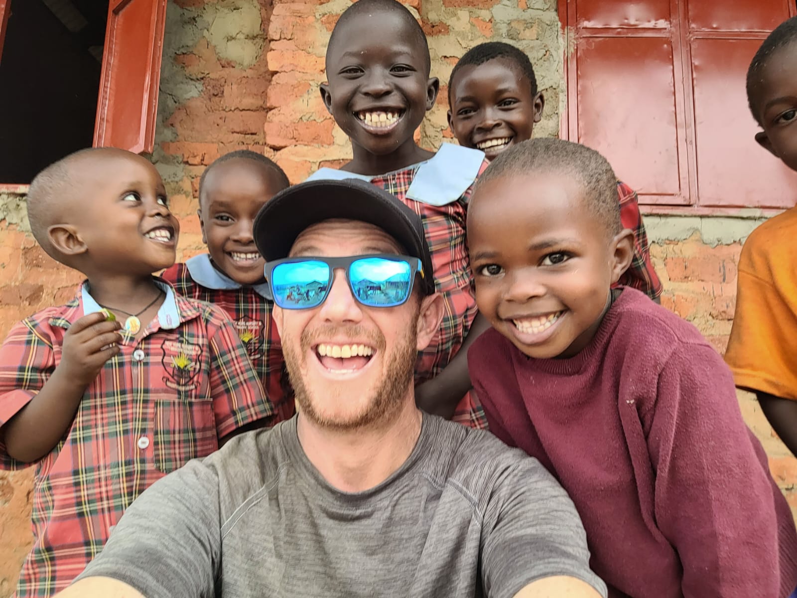 Children Mission team with students at New Hope School Uganda
