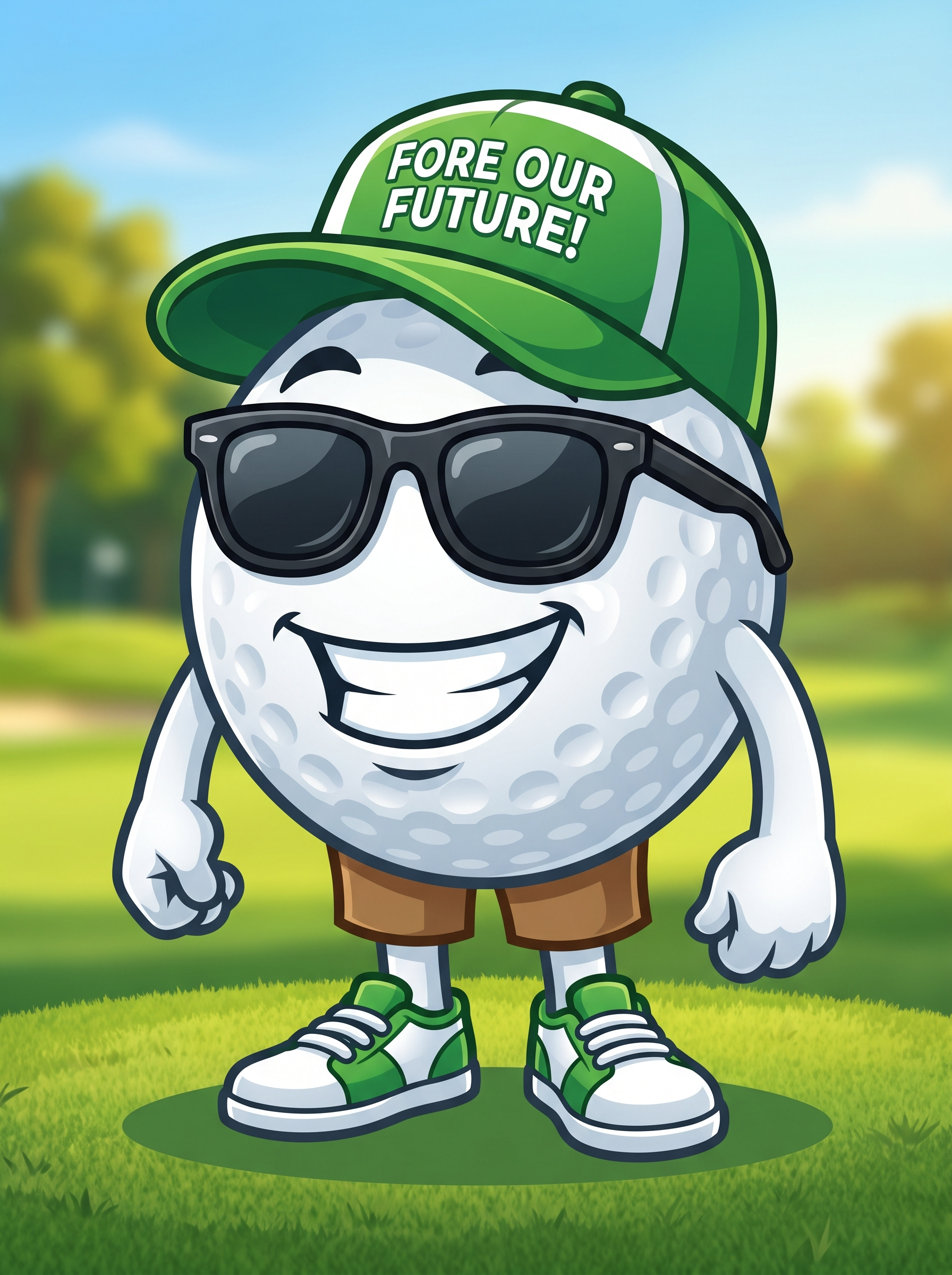 Fore Our Future! Golf ball mascot