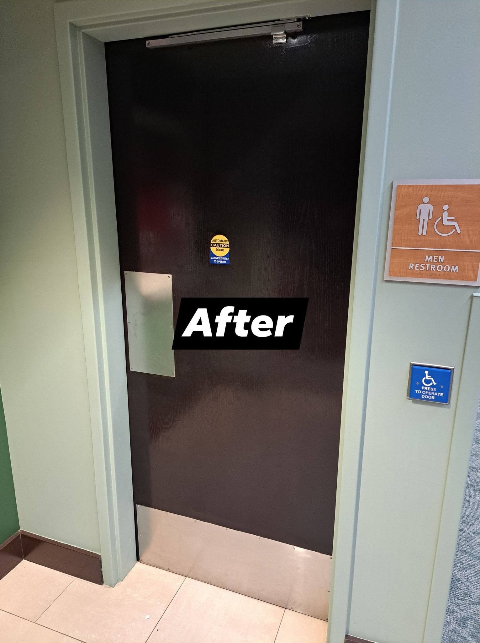 Wood door after staining by Blankie Painting Co.