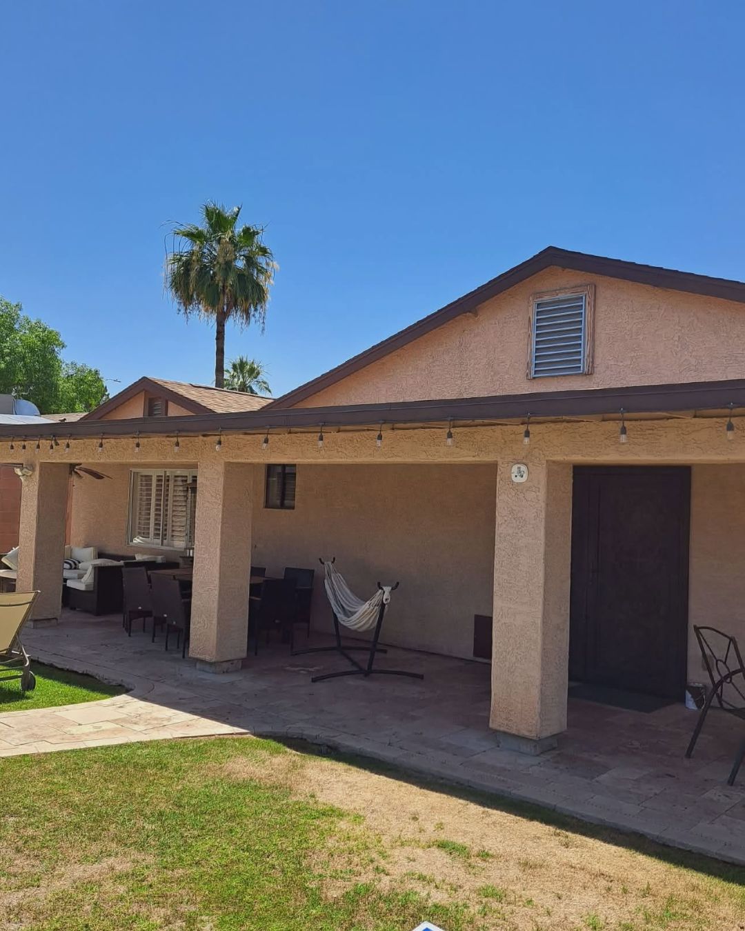 Repaired patio and fascia after by Blankie Painting Co.