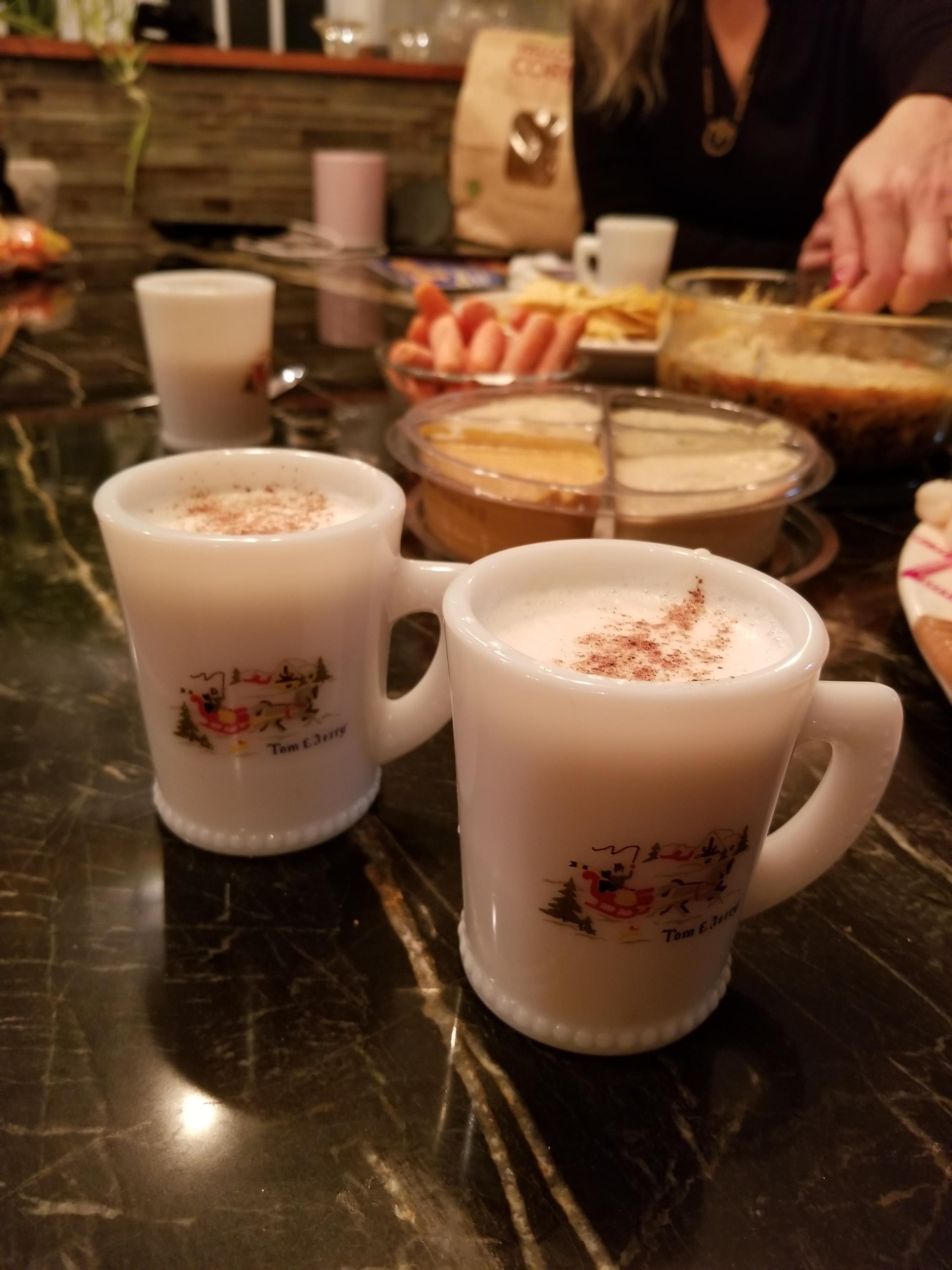 Tom & Jerry drinks in vintage mugs