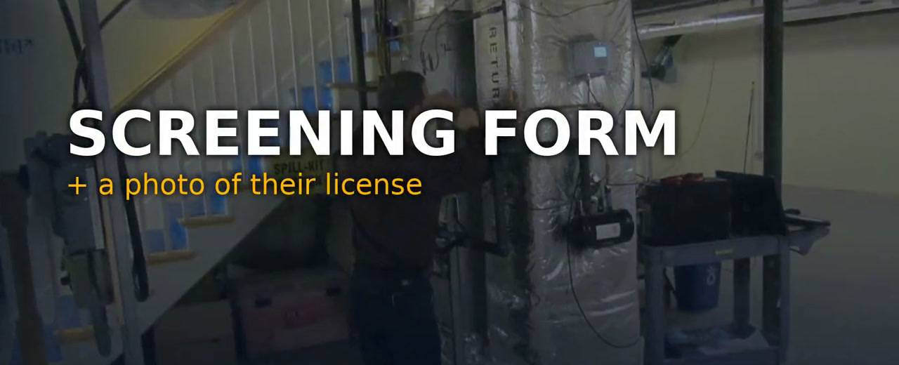 Screening form and license photo