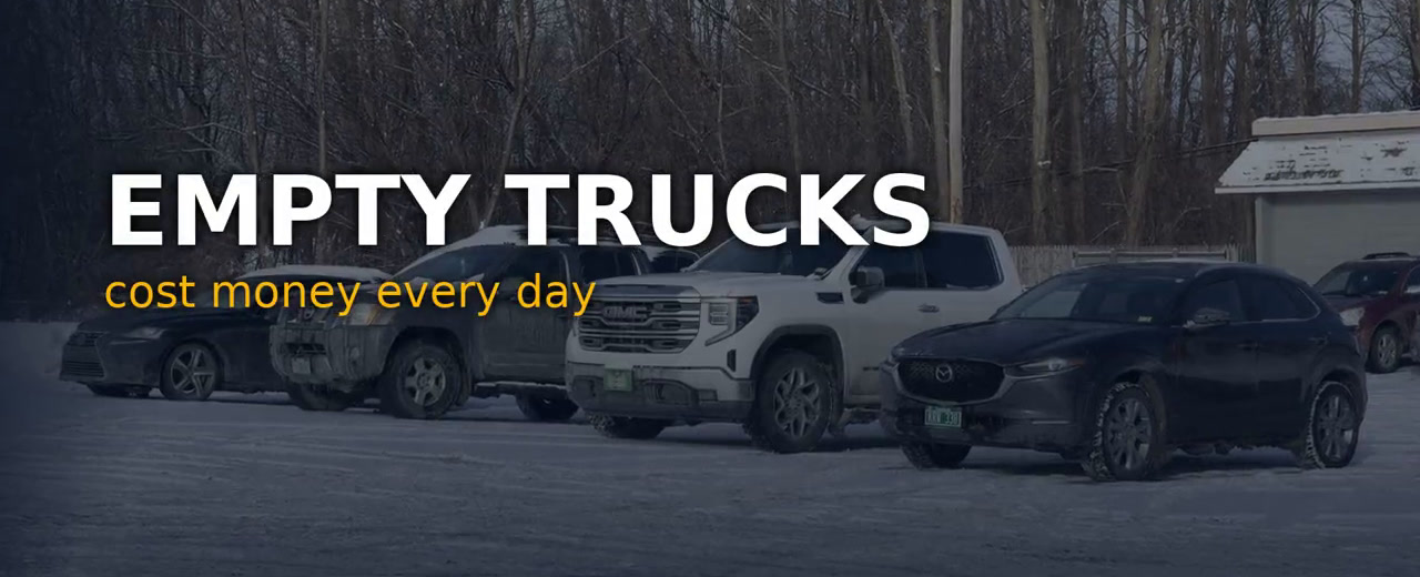 Empty trucks in the yard