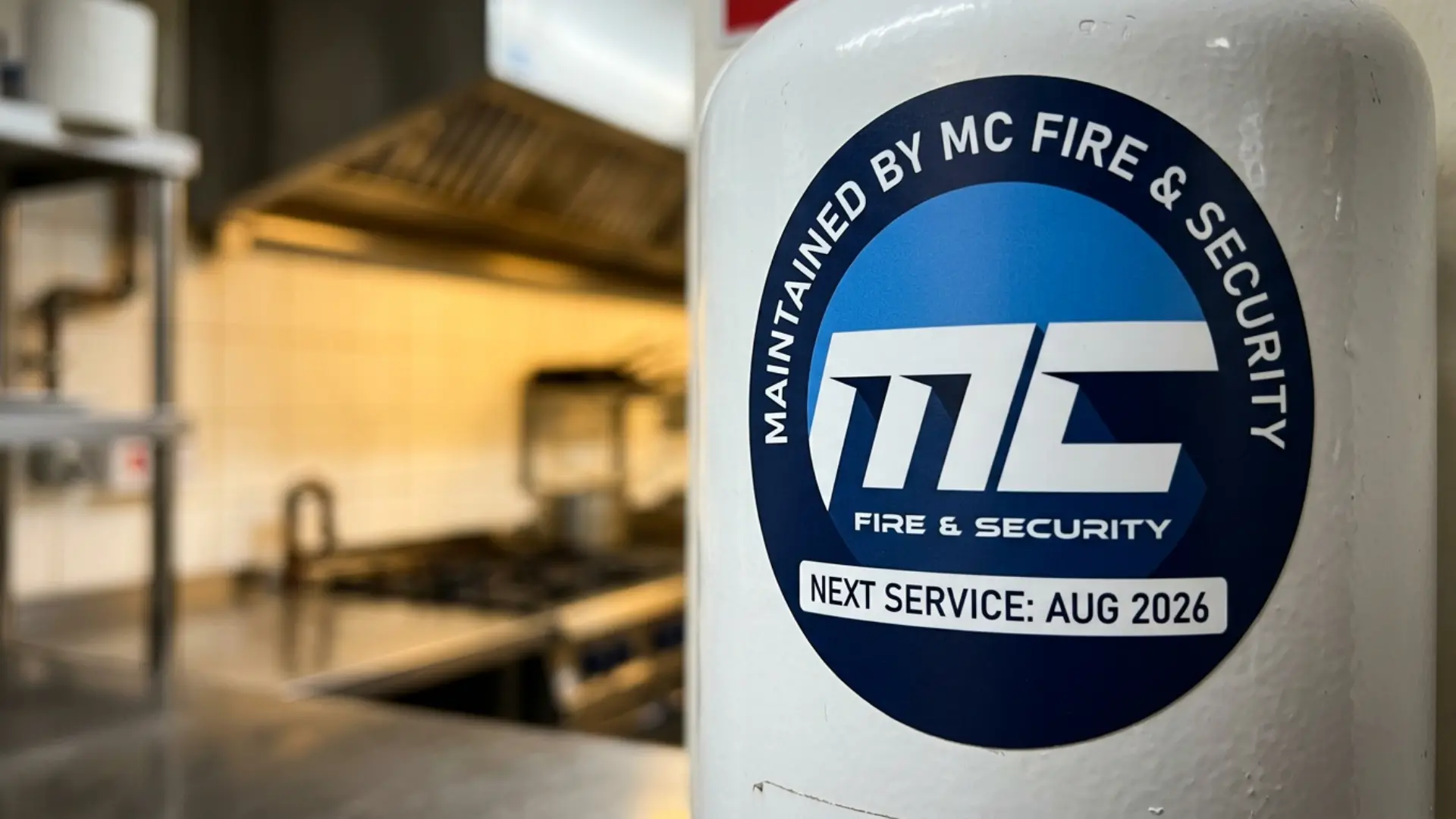 Fire extinguisher BS 5306 inspection and service label