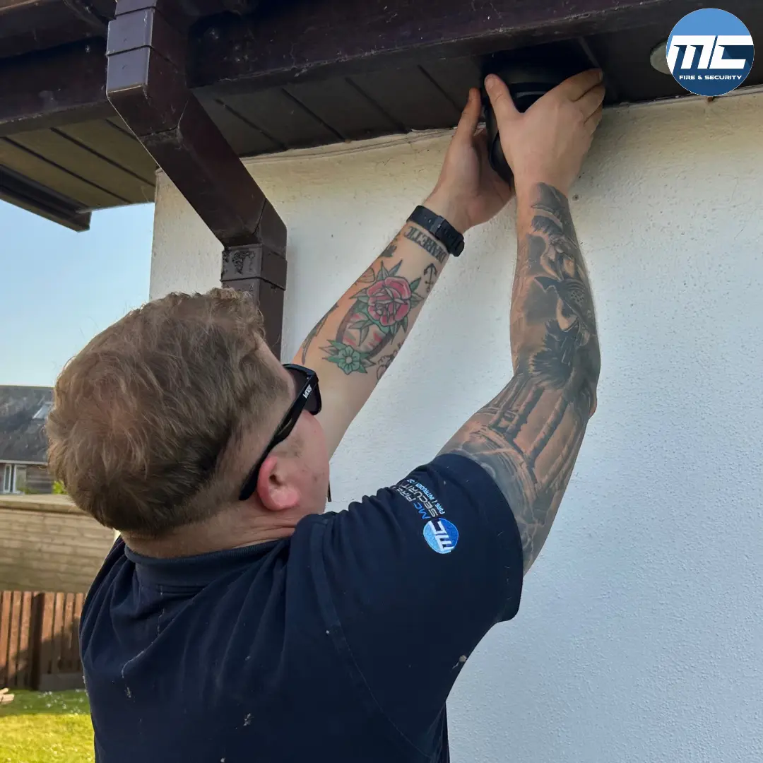Mitch installing CCTV