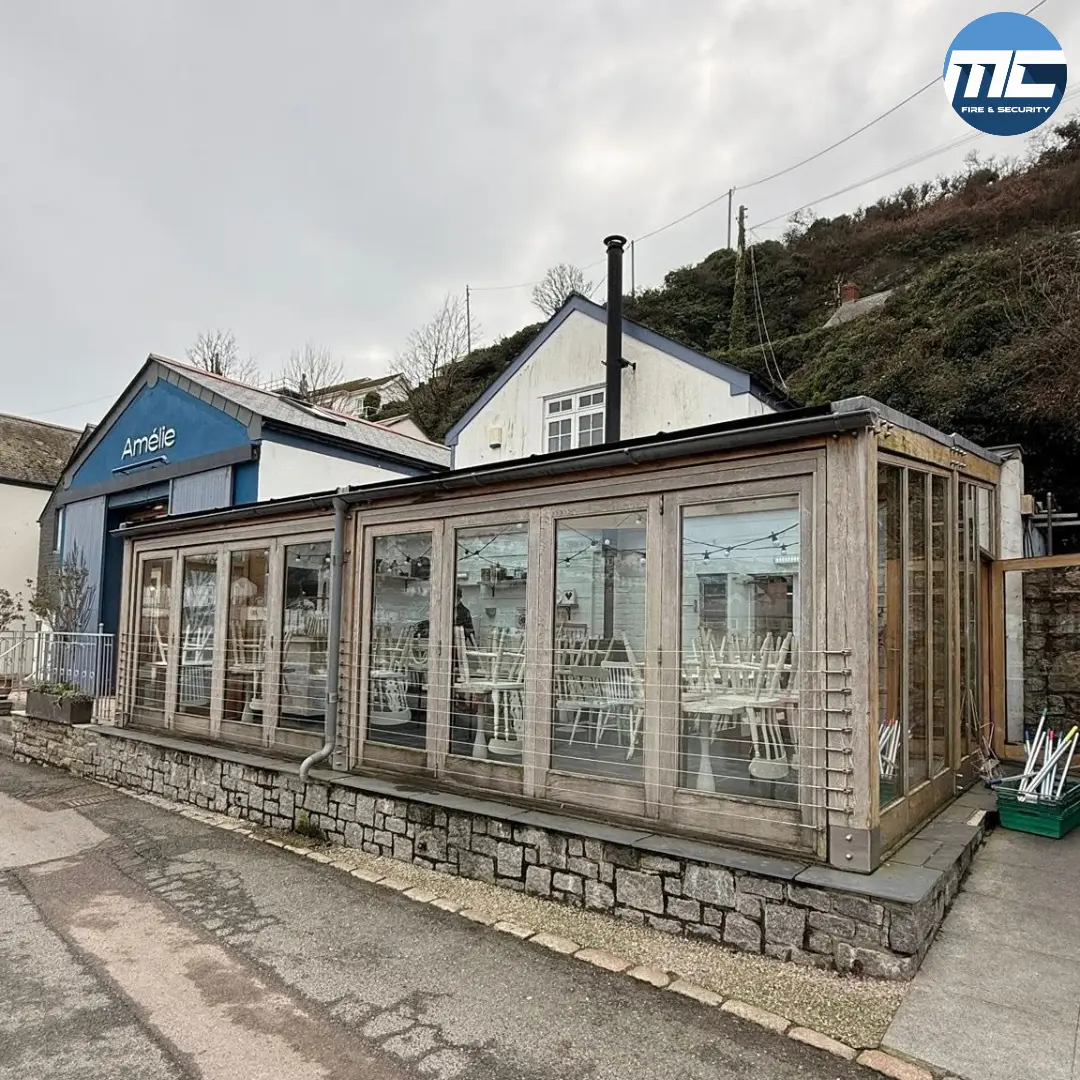 Amélie restaurant in Porthleven, Cornwall — fire and intruder alarm takeover by MC Fire & Security