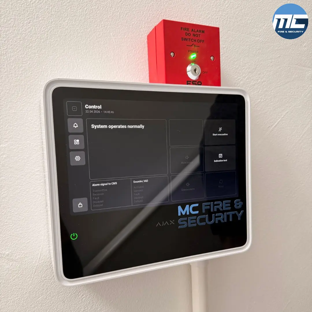 Ajax wireless fire alarm keypad with manual call point