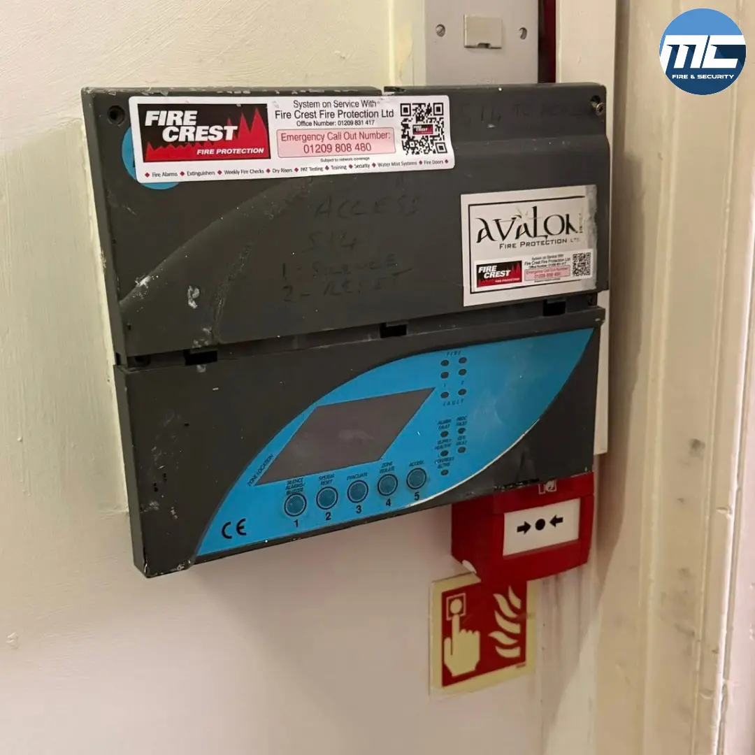 Firecrest AvaLok fire alarm panel installed by MC Fire & Security
