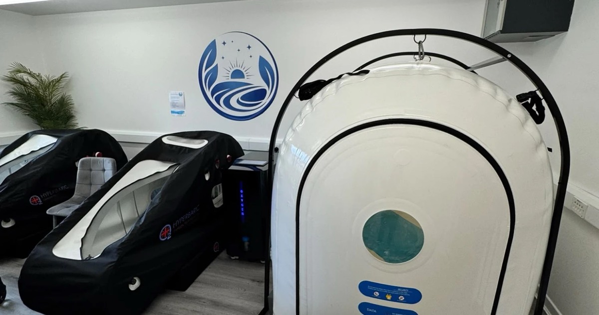 Two standard hyperbaric chambers and the larger wheelchair-accessible chamber at Hyperbaric Horizon