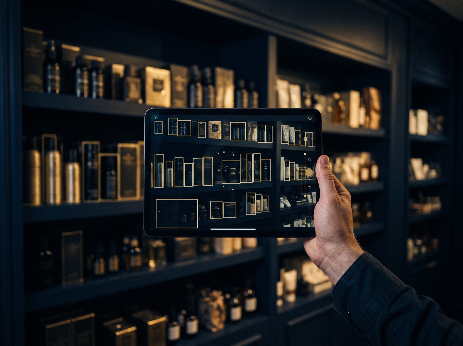 A tablet running shelf image recognition