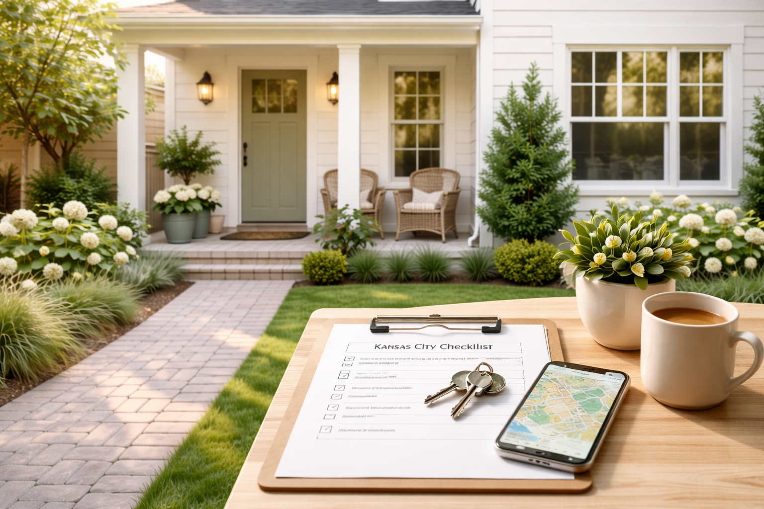 Calm suburban Kansas City home representing the relocation process