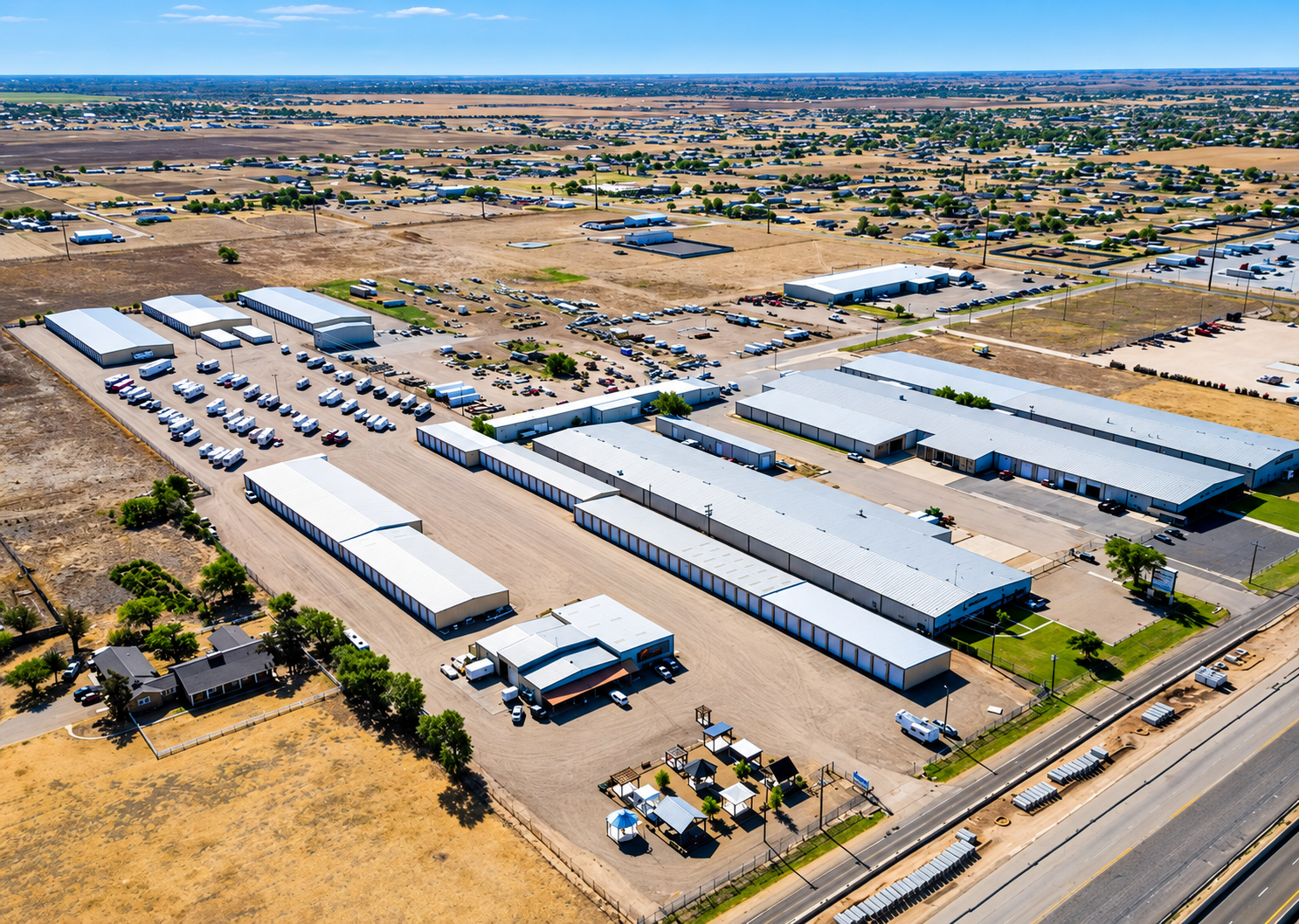 Aerial view of a self-storage property