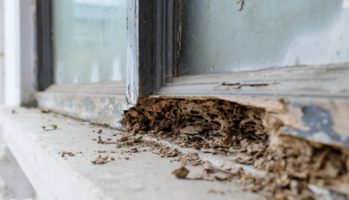 Example of termite damage to a timber wall stud