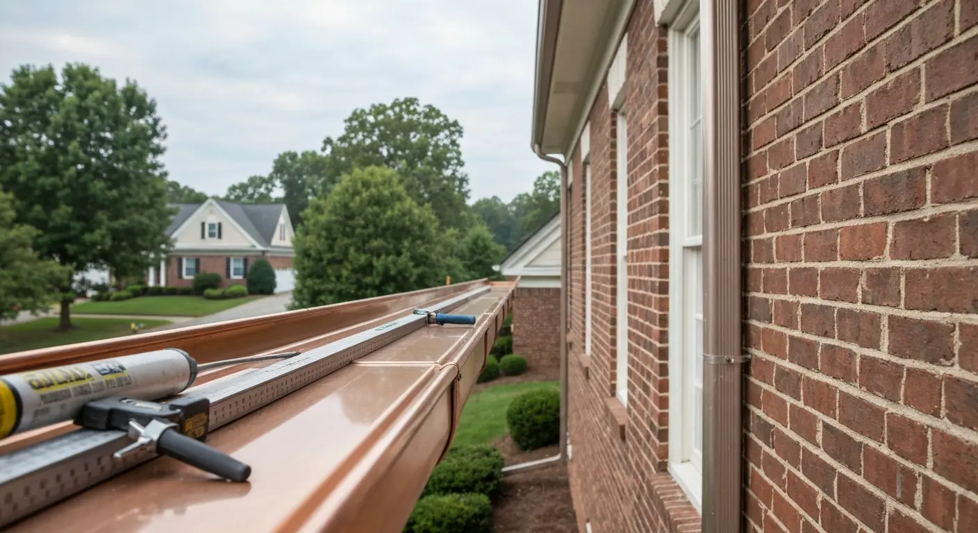 Gutter and downspout installation