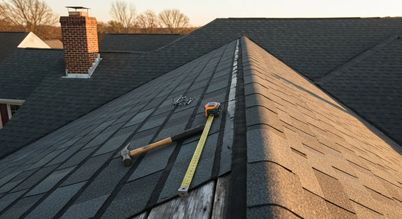 Roof repair work in Manassas neighborhood