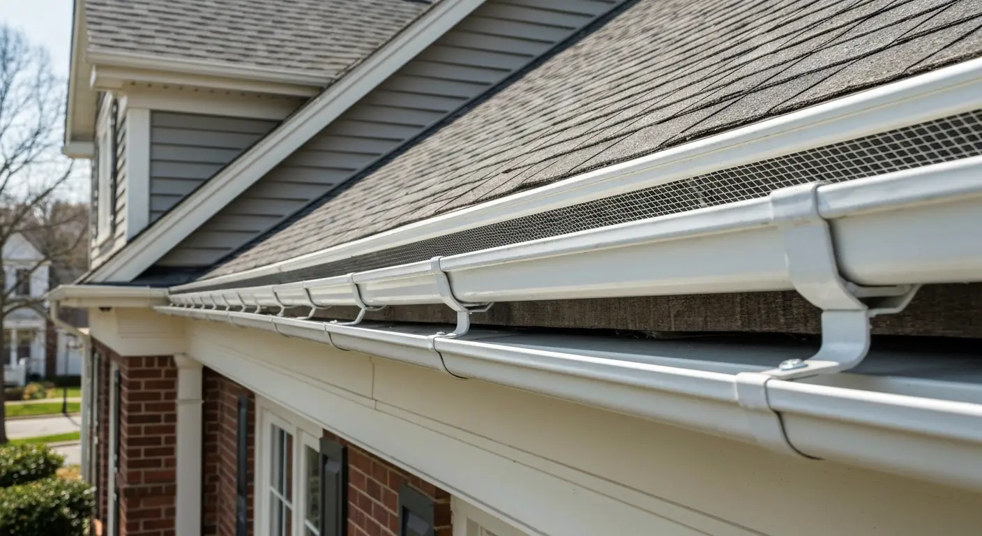Gutter guard system on residential home